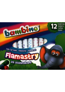 Flamastry ze stempelkami 12 kolorów Bambino