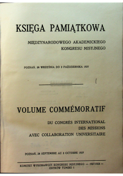 Księga pamiątkowa Miedzynarodowego Akademickiego Kongresu Misyjnego 1928 r.