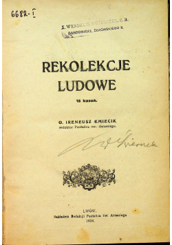 Rekolekcje ludowe 15 kazań 1924 r.