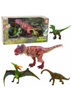 Zestaw figurek Dinozaury ruchome nogi paszcze 4szt