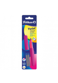 Pióro kulkowe Twist neon śliwkowe + 2 naboje
