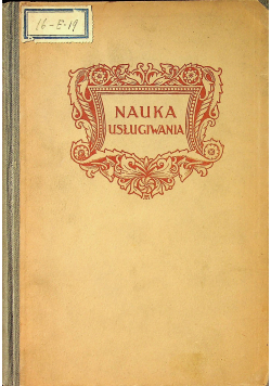 Nauka usługiwania 1909 r.