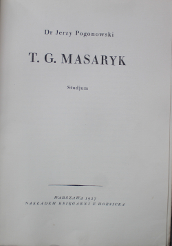 T G Masaryk 1927 r.