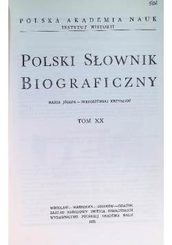 Polski słownik biograficzny Tom XX