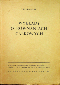 Wykłady o równaniach całkowych