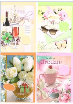 Karnet B6 z nakjejką.Urodziny (10szt) MIX