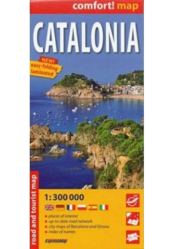 Catalonia laminowana mapa samochodowo-turystyczna 1:300 000