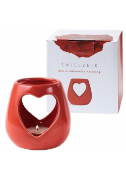 Świecznik ceramiczny w kształcie serca