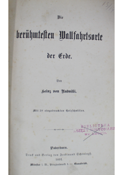 Die beruhmeften Wallfahrtsorte der Erde 1891 r.