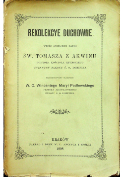 Rekolekcye duchowne 1898 r.